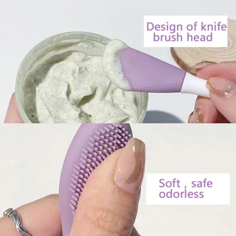 Double Head Silicon Facial Brush, Silicon Facial Massage Cleaning Brush, DIY Mud Film Scraper Facial Care Tool, Face Mask Clay Mask Applicator, Exfoliating Skin Care Home Makeup Tools Double Head Silicon Facial Brush, Silicon Facial Massage Cleaning Brush, DIY Mud Film Scraper Facial Care Tool, Face Mask Clay Mask Applicator, Exfoliating Skin Care Home Makeup Tools